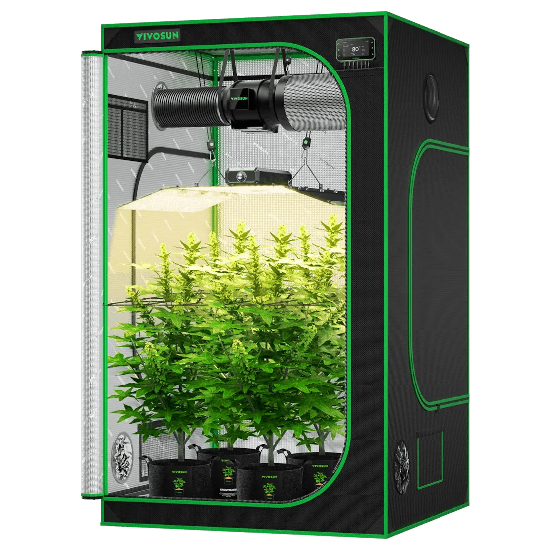 Vivosun Smart Grow Tent Kit, 4 × 4ft 4-Plant System, WiFi-Integrated Automatic Grow System with Full Spectrum LED Grow Light, Efficient Ventilation System with GrowHub E42A+ Controller - Image 8