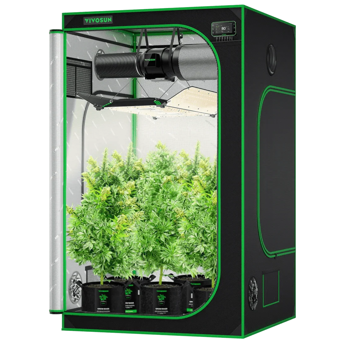 Vivosun Smart Grow Tent Kit 4x4, 4-Plant Complete System, with WiFi E42A+ Controller, 400W AeroLight Wing LED Grow Light, 6-inch AeroZesh G6 Ventilation Combo - Image 8