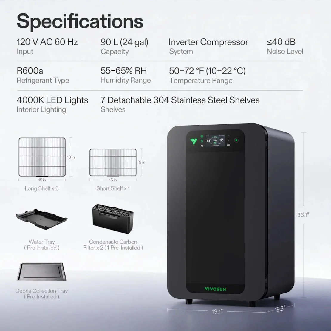 Vivosun Smart Post-Harvest Box, Drying Machine with Temperature Humidity Control System - Image 8