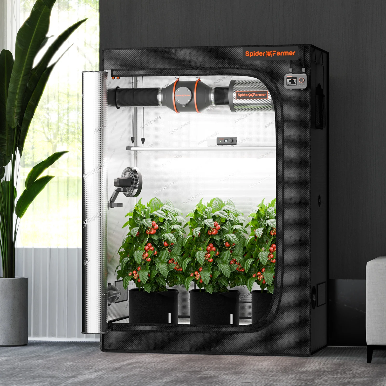Spider Farmer® 4.6’x2.3’x6.5′ 140cm x 70cm x 200cm Indoor Grow Tent 1680D Hydroponic Plant Room for Optimal Plant Growth & Climate Control - Image 10