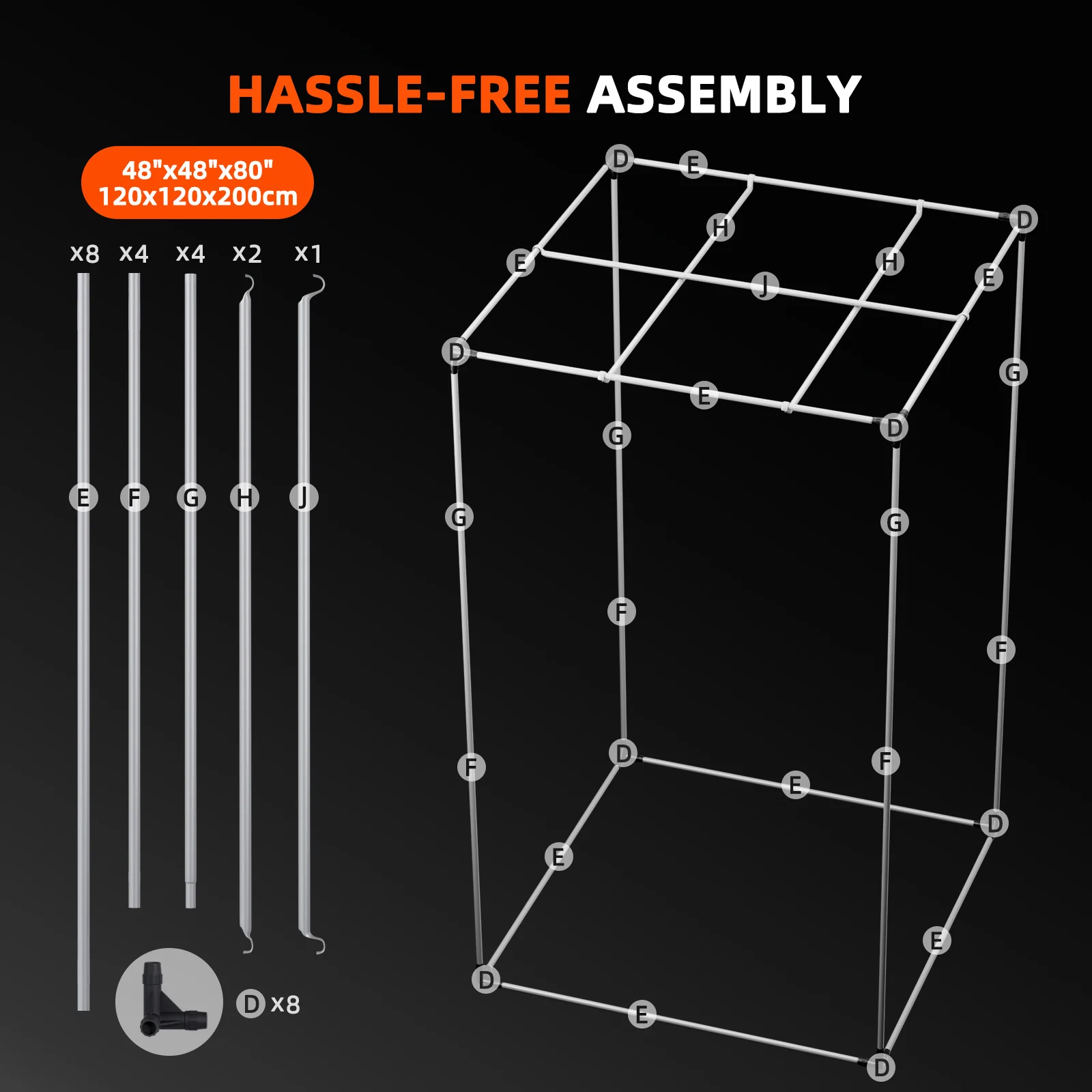 Spider Farmer® 4’x4’x6.5′ 120cm x 120cm x 200cm Indoor Grow Tent 1680D Hydroponic Plant Room for Optimal Plant Growth & Climate Control - Image 10