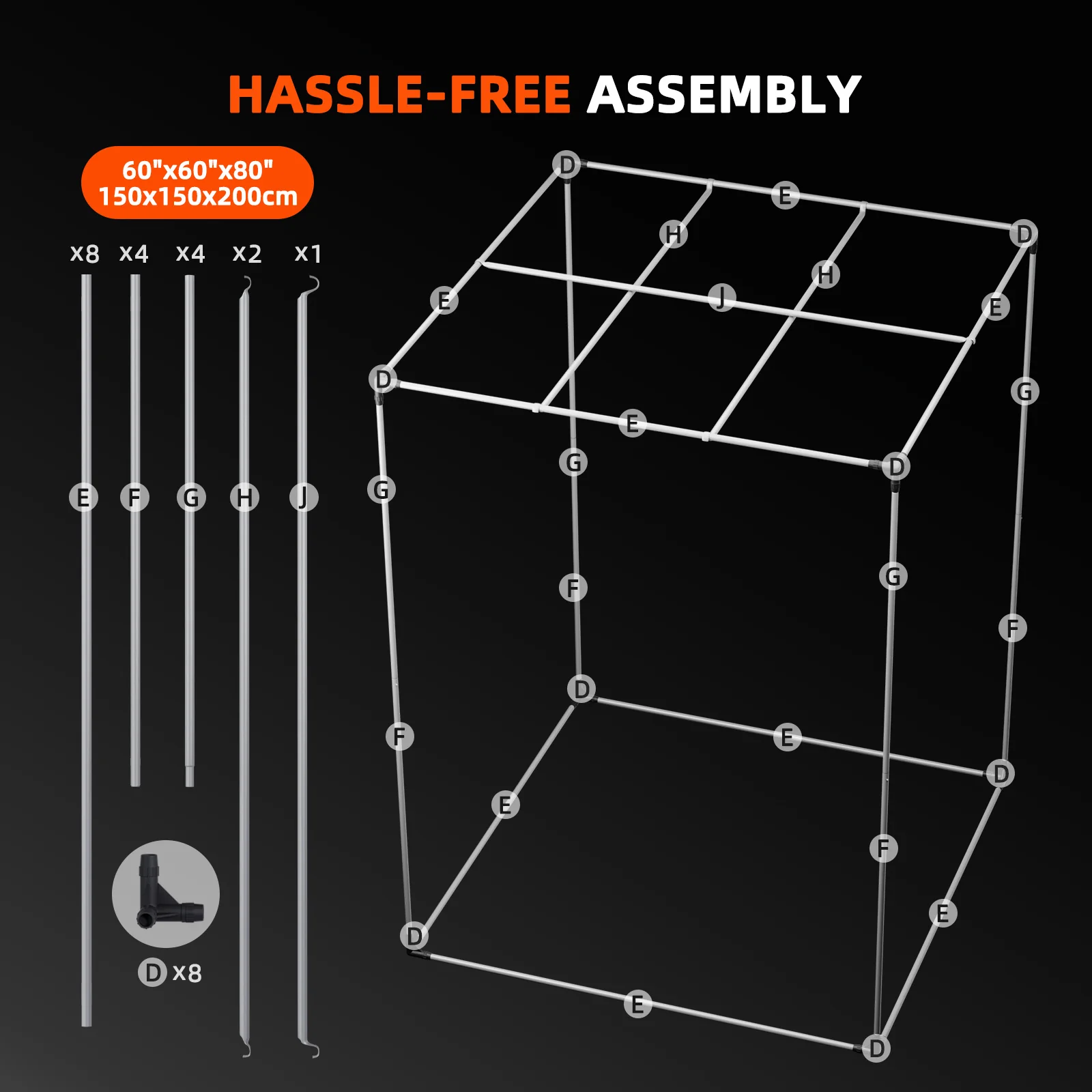 Upgraded Spider Farmer® 5’x5’x6.5′ 150cm x 150cm x 200cm Indoor Grow Tent 1680D Hydroponic Plant Room for Optimal Plant Growth & Climate Control - Image 8