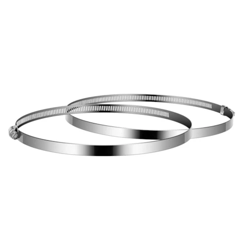 Vivosun Stainless Steel Air Ducting Clamps, 4/6/8/12 Inch Adjustable Hose Clamps with Worm Drive for Ducting, Heating, Cooling, Exhaust, and Ventilation (Pack of 2) - 4"