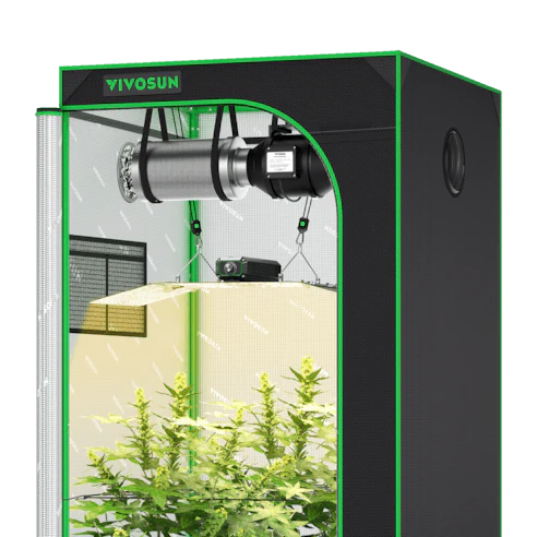 Vivosun Starter Grow Tent Kit, 3 × 3ft 3-Plant System, WiFi-Controlled Grow System with Full Spectrum LED Grow Light, Automatic Ventilation, GrowHub Outlet A22 with Temperature and Humidity Sensor