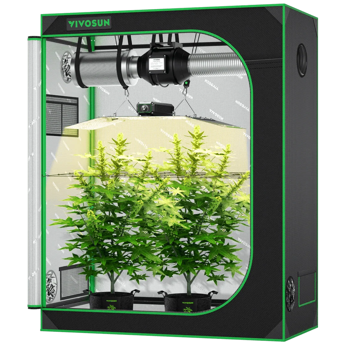Vivosun Starter Grow Tent Kit, 4 × 2ft 2-Plant System, WiFi-Controlled Grow System with Full Spectrum LED Grow Light, Automatic Ventilation, GrowHub Outlet A22 with Temperature and Humidity Sensor - Image 8