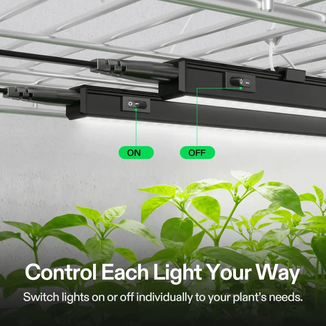 Vivosun T5 Grow Lights for Indoor Plants, 5000K Full Spectrum 56W (8 x 7W), 1FT LED Plant Light Strip with Timer & Dimming Controller for Seed Starting, 8-Pack - Image 8
