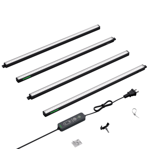 Vivosun T5 Grow Lights for Indoor Plants, 5000K Full Spectrum 60W (4 x 15W), 2FT LED Plant Light Strip with Timer & Dimming Controller for Seed Starting, 4-Pack
