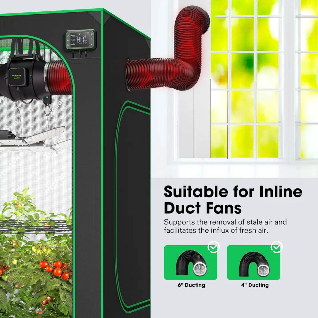 Vivosun Window Duct Kit and Portable AC Window Seal Kit - Image 2