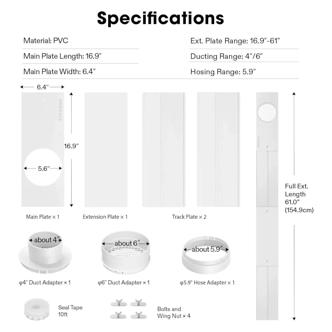 Vivosun Window Duct Kit and Portable AC Window Seal Kit - Image 7
